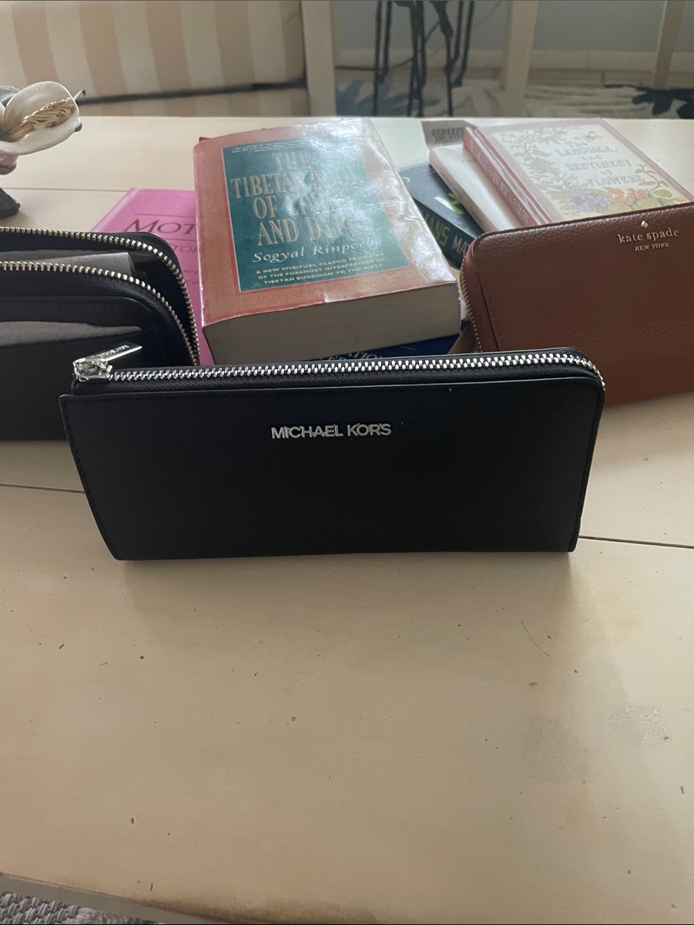 Michael Kors Black Zip-Around Logo Wallet